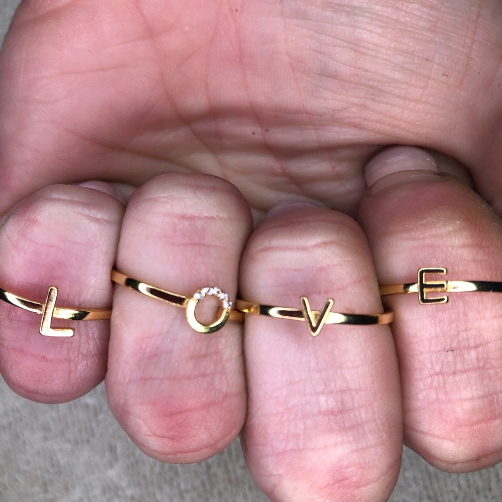 Stackable lettered rings